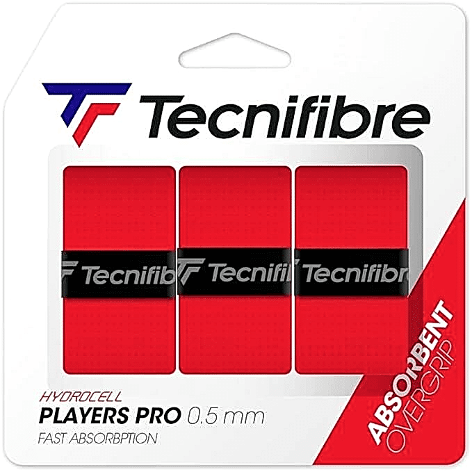 Tecnifibre PLAYERS PRO KIRMIZI OVERGRIP 3'LÜ PAKET (0,5 mm)